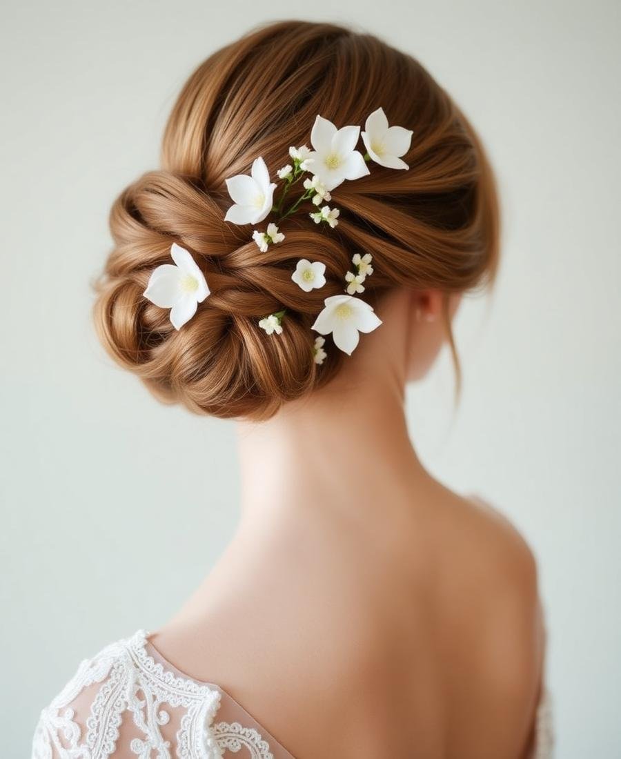 Acconciatura sposa con fiori